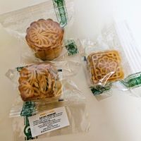 Matcha, redbean, and jasmine tea mooncakes at Little Moon Bake House in Oakland