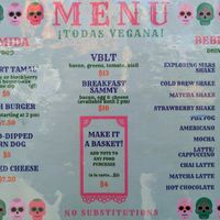 menu at Speed-o Cappuccino in Portland