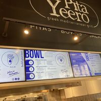 Wall menu at Pita Yeero - Union Square in New York City