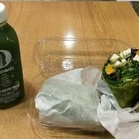 A juice and seasonal wrap for $20 at City Greens in New Orleans
