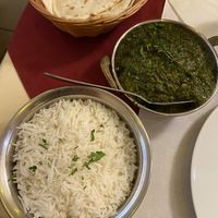 Aloo Palak - spinach with potatoes (without cream in vegan version)  at Taj Mahal in Dortmund