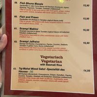 Veggie menue  at Taj Mahal in Dortmund