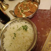 Vegan Sabzi and white rice at Taj Mahal in Dortmund