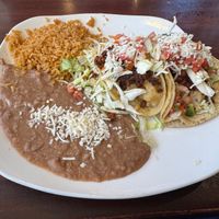 Potato Tacos w/vegan cheese and soyrizo at Maracas in Rancho Mirage