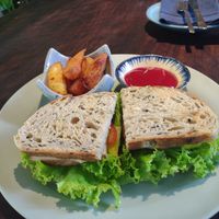 Vegan smokey cheese sandwich, without mushrooms 👍🏽 at Tropical Eatery by Chay Vui in Hoi An