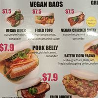 Menu at Son in Law in Melbourne