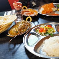 Delicious food and vegan naan bread at Masala Hut in Helsinki