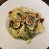 Pea ravioli   at Dog & Bear Hotel in Maidstone