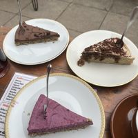 Chocolate, strawberry-cheesecake and tiramisu cake  at Café Cosmo in Landau