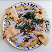 Hummus with pita #Veganuary at Ginsburger Vegetarian Superstar in Paris