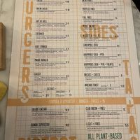 menu  at Ginsburger Vegetarian Superstar in Paris