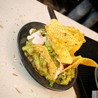 Homemade Guacamole with tacos at Ginsburger Vegetarian Superstar in Paris