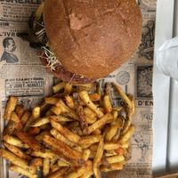 Classy Burger with Fries  at Ginsburger Vegetarian Superstar in Paris