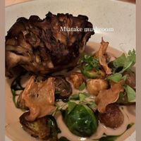 sunchokes, celeriac nage, onion jus, ROASTED MAITAKE MUSHROOMS  at Botanist in Vancouver