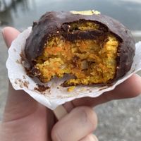 The filling was very moist and heavy. I liked the taste but it didn’t taste like a ‘typical’ carrot cake. More like almond flour mixed with carrots and sugar.   at Pâtisserie de Pierre in Wangen Im Allgaeu