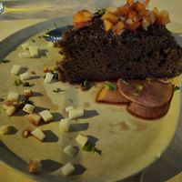 Awesome chocolate cake at Inti Garden in Puerto Baquerizo Moreno
