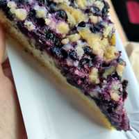 A blueberry cake I took to go at Bistro 269 in Vystrkov