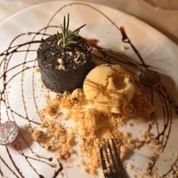 Chocolate lava dessert   at Restaurant Triana in Chefchaouen