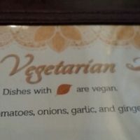 vegan dishes marked! at Tandoor in Sarasota