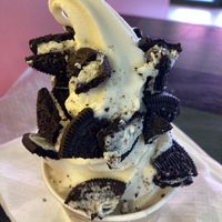 Oat vanilla soft icecream w/ cookie crunch 🩵  at Jerrell's Betr Brgr in Hoboken