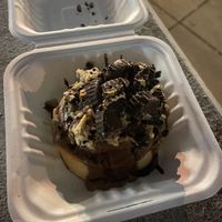 The incline - cinnamon roll with cookie dough, peanut butter cups, and chocolate sauce  at Cinnaholic in Pittsburgh