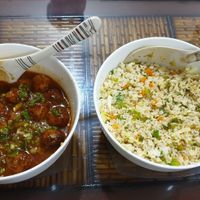 Veg Manchurian (Spicy) & Veg Fried Rice. at Veggiies in Raipur