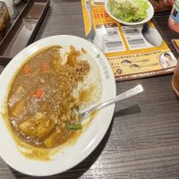 Curry with vegetables (slightly distorted by the camera zoom)   at CoCo Ichibanya - Nagasaki Hama-machi in Nagasaki