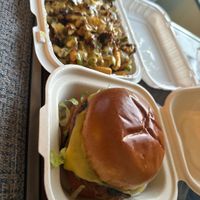 Vegan Burger & Vegan Loaded Friess  at Wanted Grill in Santa Clarita