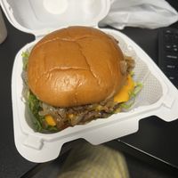 Classic vegan cheeseburger with grilled onionss  at Wanted Grill in Santa Clarita