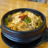 Hot pot soy Bulgogi 
- 12,000 Won at Loving Hut - Peace Point in Daegu