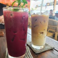 "Roots" and Iced Latte, both good at Roots  in Canggu