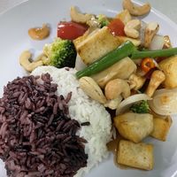 Stir fried cashew nuts with tofu   at J-Yai Restaurant Organic Vegetables in Chiang Mai