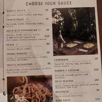 Menu at ARTE in Canggu