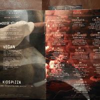 Menu at ARTE in Canggu