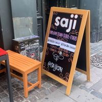 The sign outside  at Saji in Copenhagen