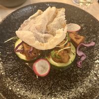 Tofu zucchini with black bean sauce  at Umami in Rotterdam