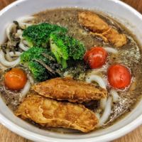 Vegan mushroom udon, that 3 pieces of ngoh hiang were great at Yi Su Pin 一素品 - AMK in Northeast Singapore