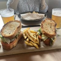 Sándwich riquísimo con patatas y burrito de pisto.  at Café iliada in Gasteiz