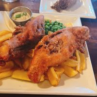 vegan fish & chips  at George IV Bar in Edinburgh