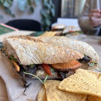 Humus portobello sweet potato sandwichh  at Copper Branch in Almere