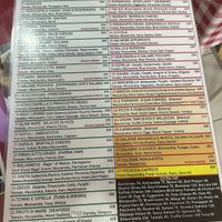 The menu  at Pizzeria Chiara in Koh Phangan