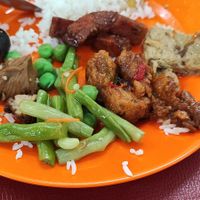 Selection of food from the buffet at Lucky Veggie in Perai