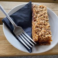 Apricot flapjack  at Brief Encounter Bistro in Carnforth