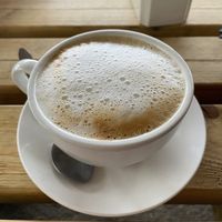 Oat milk cappuccino   at Brief Encounter Bistro in Carnforth