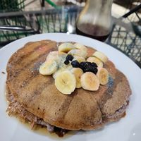 Vegan pancakes at Chakrana Art Gallery & Conscious Cafe in Puerto Vallarta