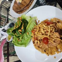 Vegan burger at Chakrana Art Gallery & Conscious Cafe in Puerto Vallarta