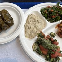 Lunch platter 🤍🌱  at Lebanese Taverna Market in Arlington