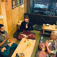 Meditation session with the owner   at Loveland Cafe in Rishikesh