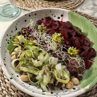 Beetroot and azuki beans platterr  at PLAT a PLAT in Mallorca