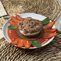 Chocolate strawberry dessert   at PLAT a PLAT in Mallorca